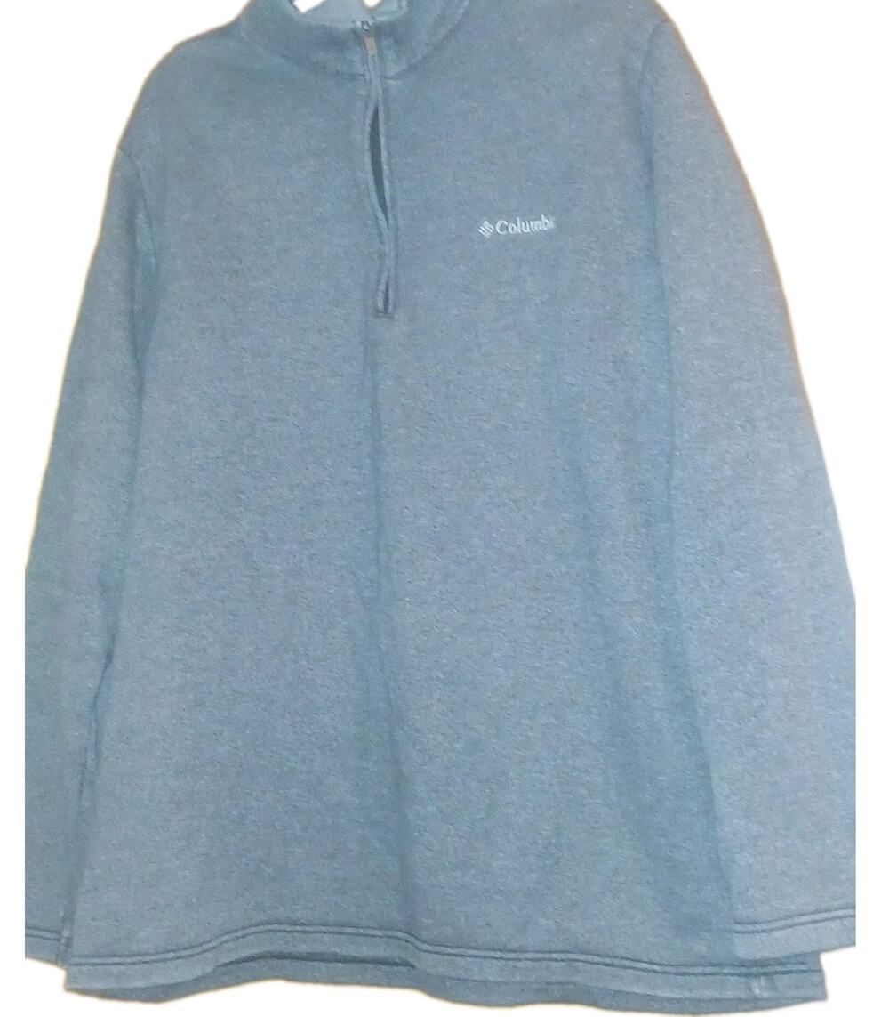 COLUMBIA HART MOUNTAIN MEN'S BLUE GRAY PULLOVER SWEATSHIRT HALF ZIP SIZE XL